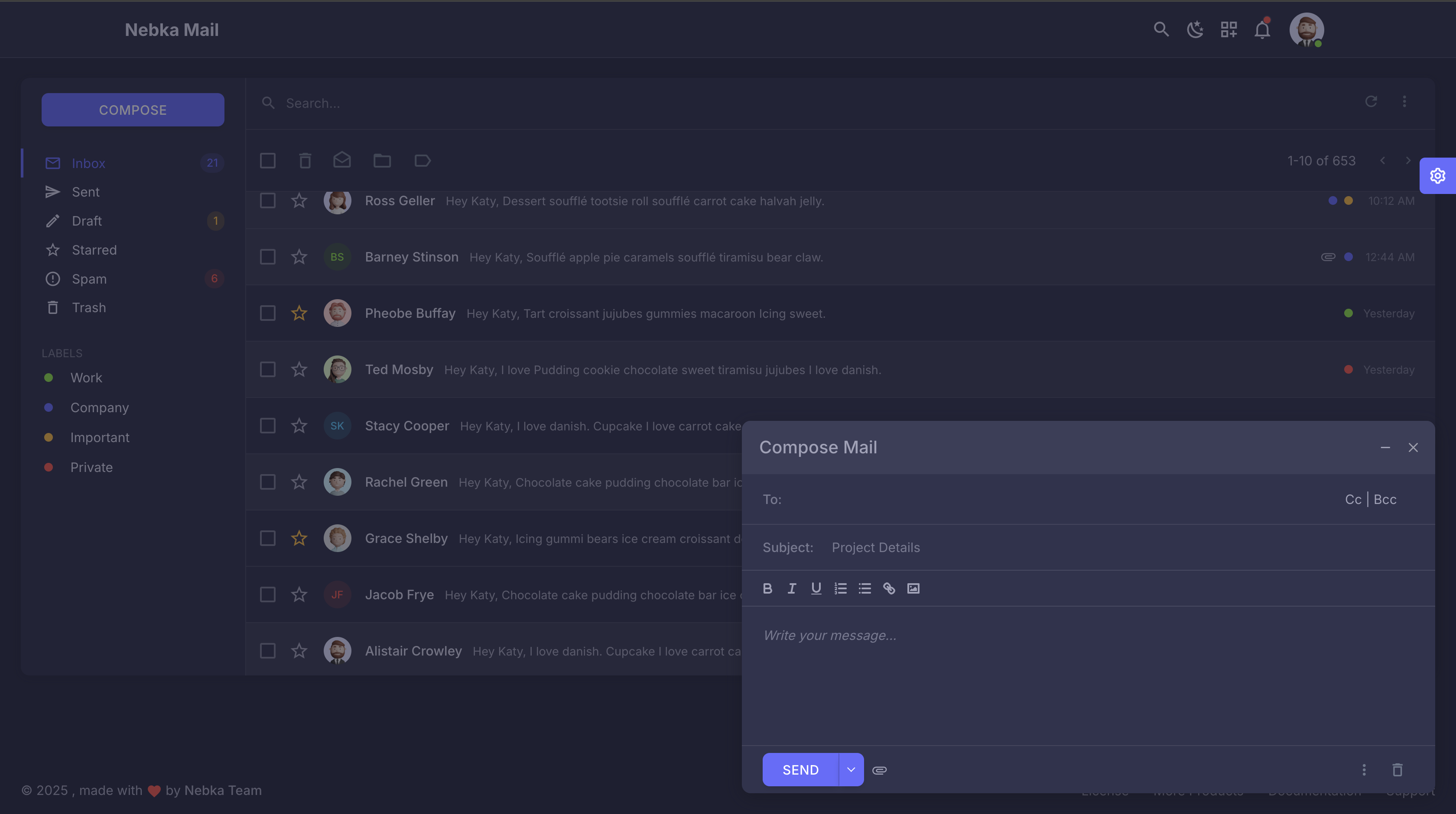 Nebka Mail Interface